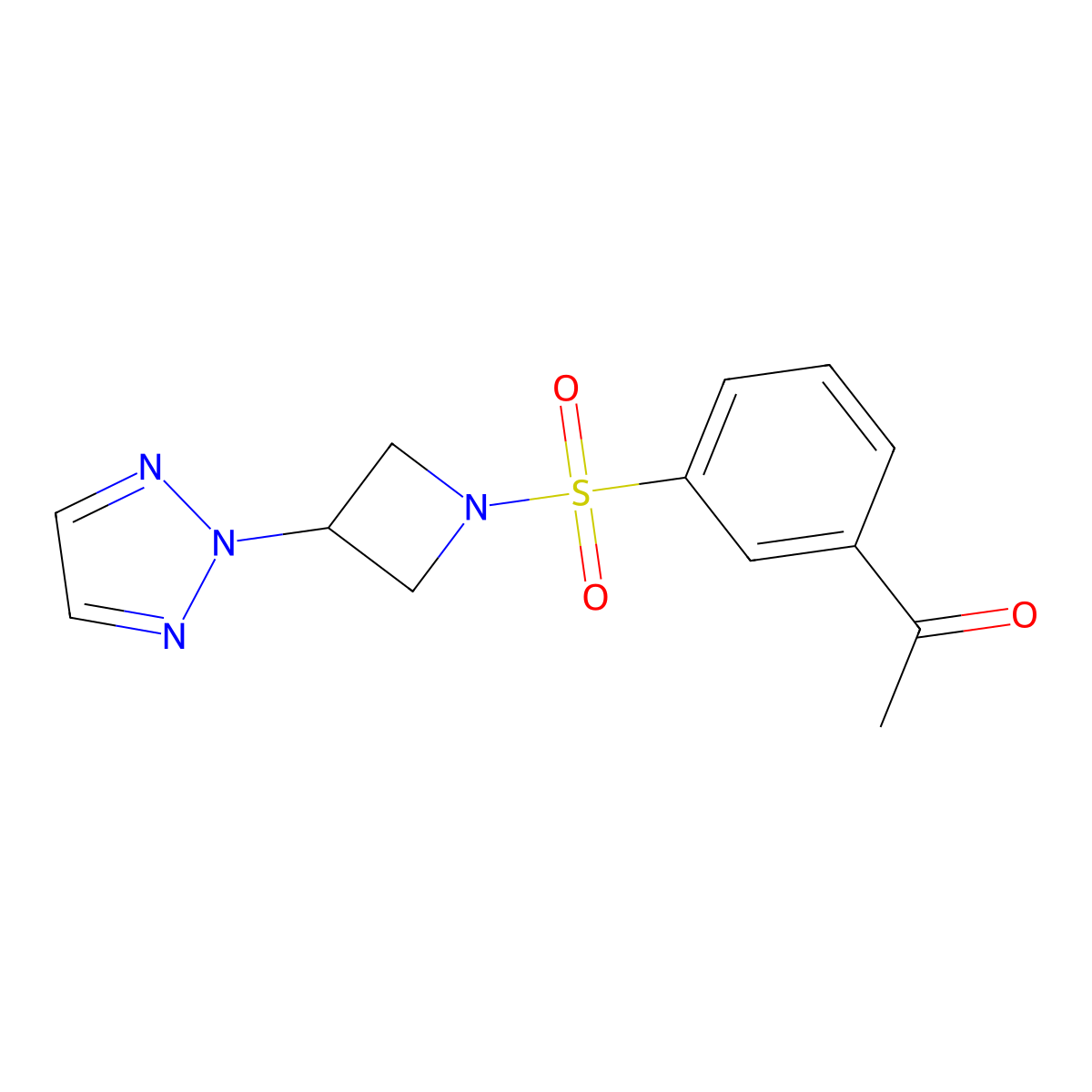 1-(3-((3-(2H-1,2,3-triazol-2-yl)azetidin-1-yl)sulfonyl)phenyl)ethan-1-one molecular structure, CAS 2185591-09-5