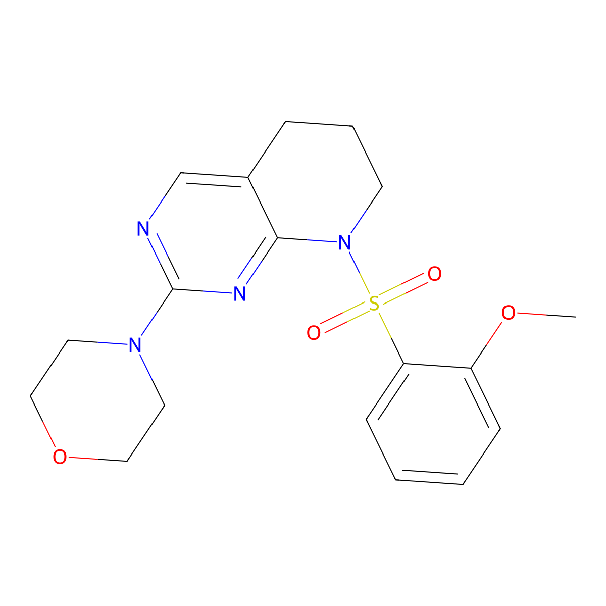 4-[8-(2-methoxybenzenesulfonyl)-5H,6H,7H,8H-pyrido[2,3-d]pyrimidin-2-yl]morpholine molecular structure, CAS 2185591-14-2