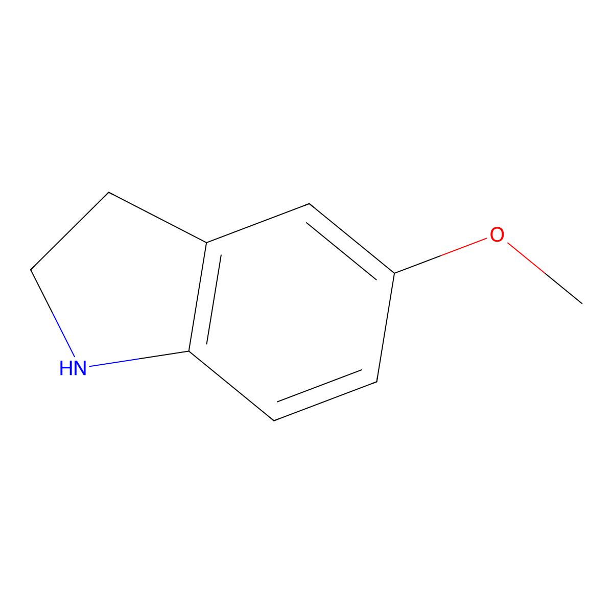 5-methoxy-2,3-dihydro-1H-indole molecular structure, CAS 21857-45-4