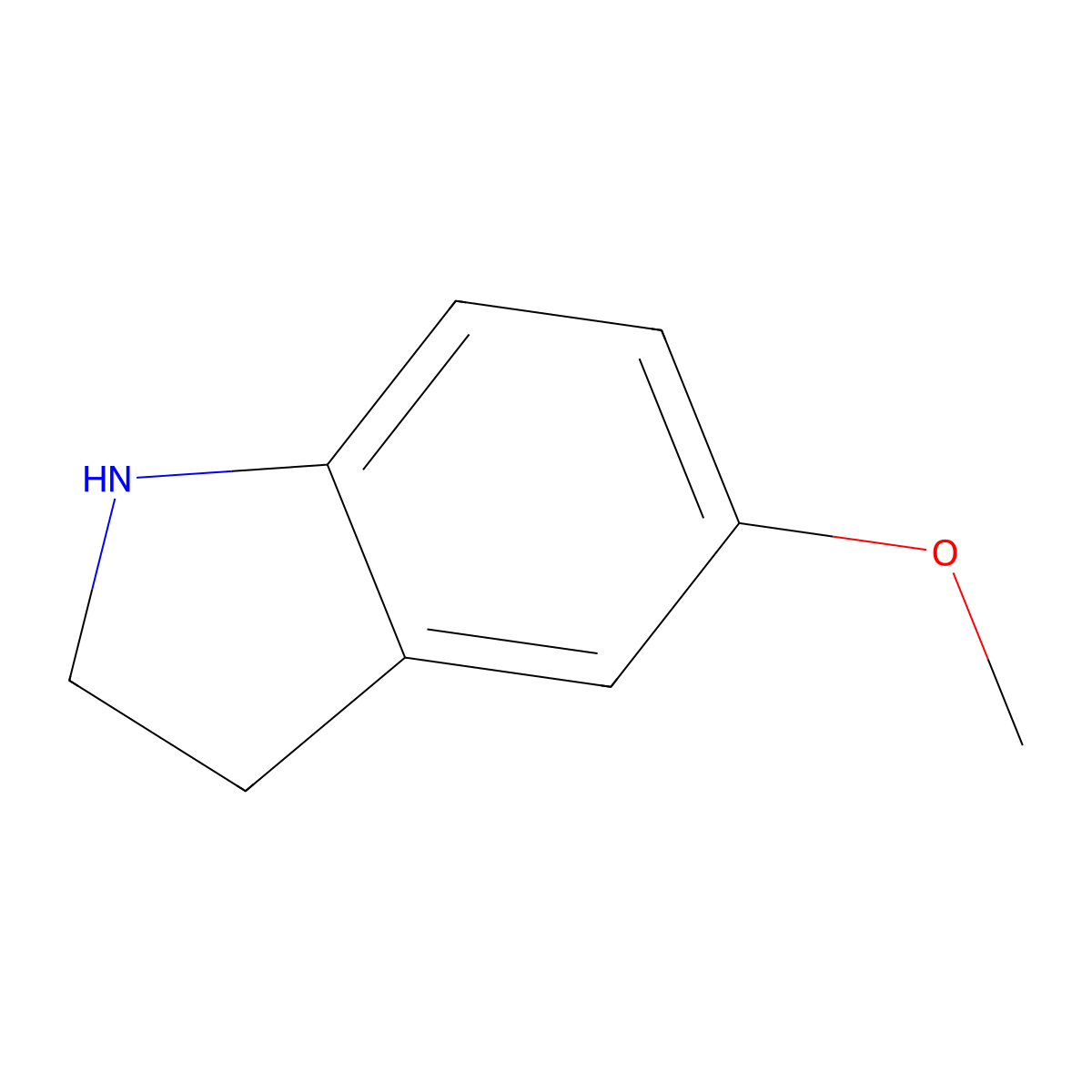 5-methoxy-2,3-dihydro-1H-indole molecular structure, CAS 21857-45-4