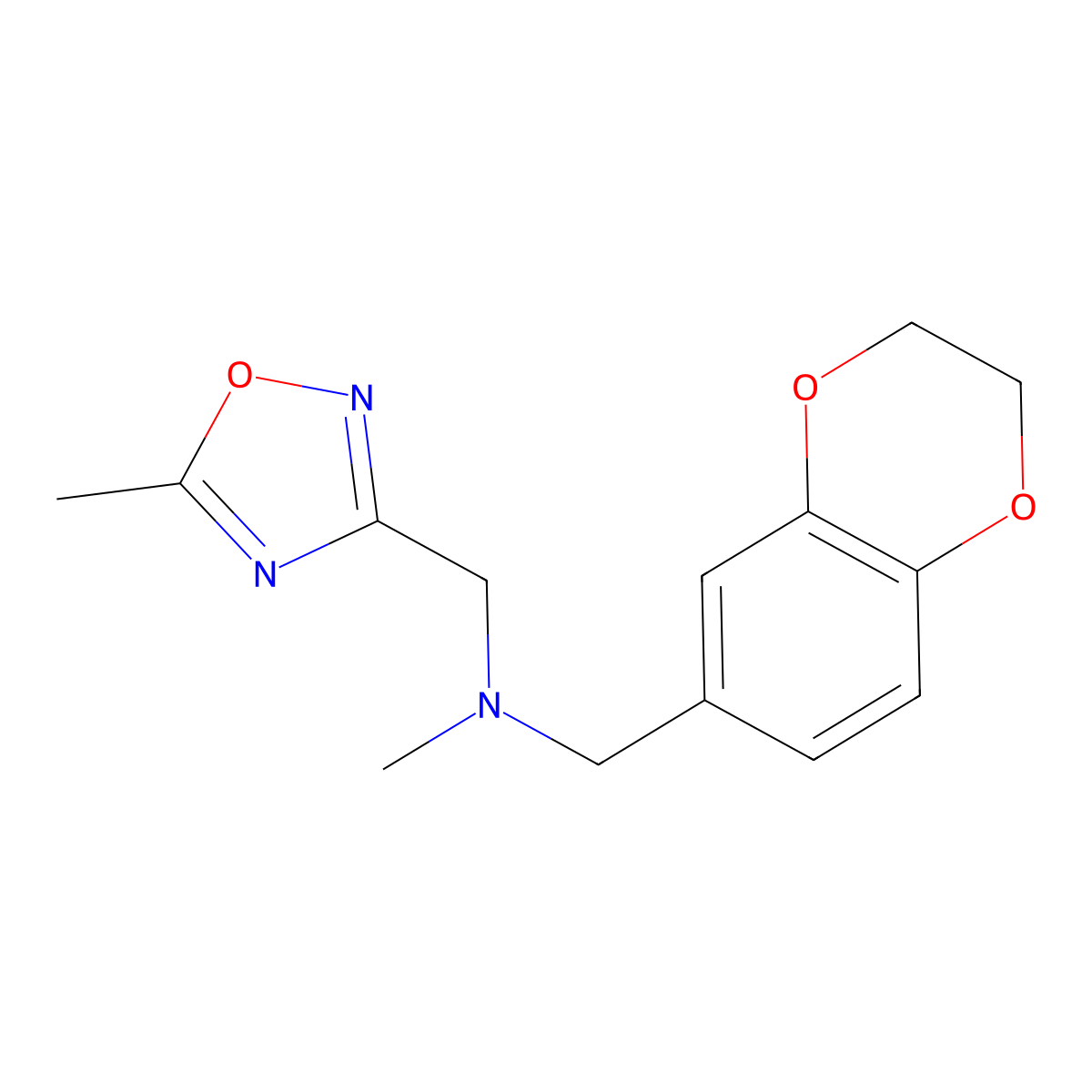 [(2,3-Dihydro-1,4-benzodioxin-6-yl)methyl](methyl)[(5-methyl-1,2,4-oxadiazol-3-yl)methyl]amine molecular structure, CAS 2185765-79-9