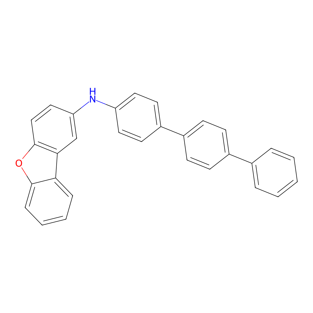 N-[1,1':4',1''-Terphenyl]-4-yl-2-dibenzofuranamine molecular structure, CAS 2185828-44-6