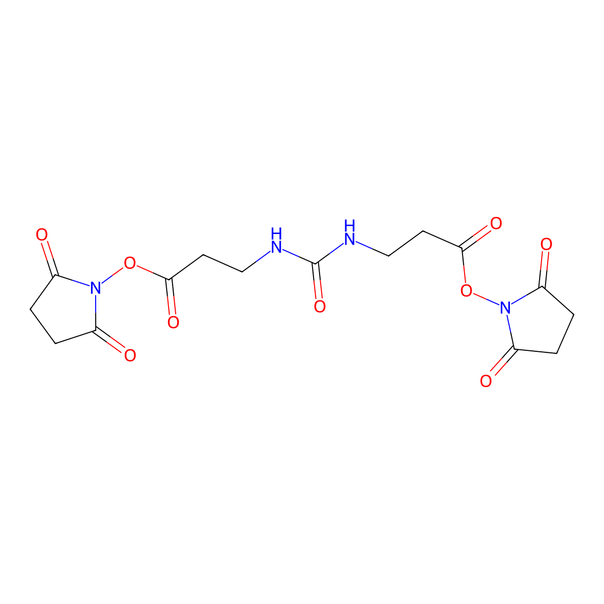 Bis(2,5-dioxopyrrolidin-1-yl) 3,3'-(carbonylbis(azanediyl))dipropionate molecular structure, CAS 2185840-20-2