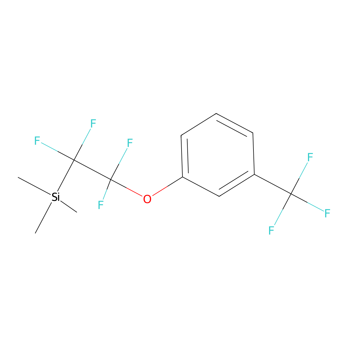 Trimethyl(1,1,2,2,-tetrafluoro-2-(3-(trifluoromethyl)phenoxy)ethyl)silane molecular structure, CAS 2185840-22-4