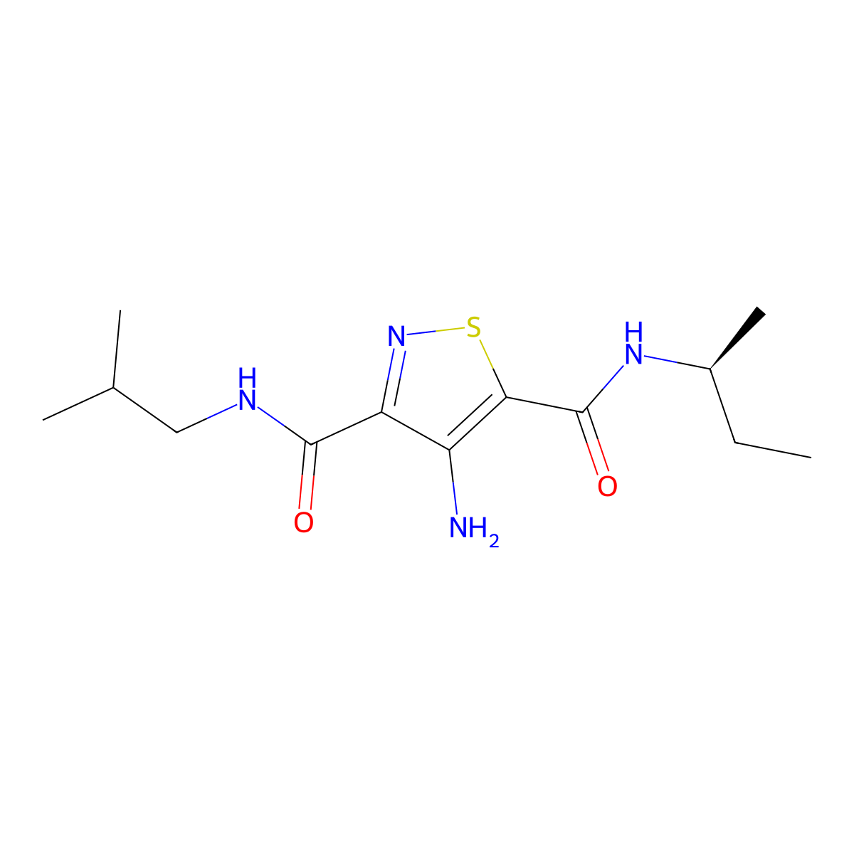 4-amino-N~3~-isobutyl-N~5~-[(1S)-1-methylpropyl]isothiazole-3,5-dicarboxamide molecular structure, CAS 2185840-26-8