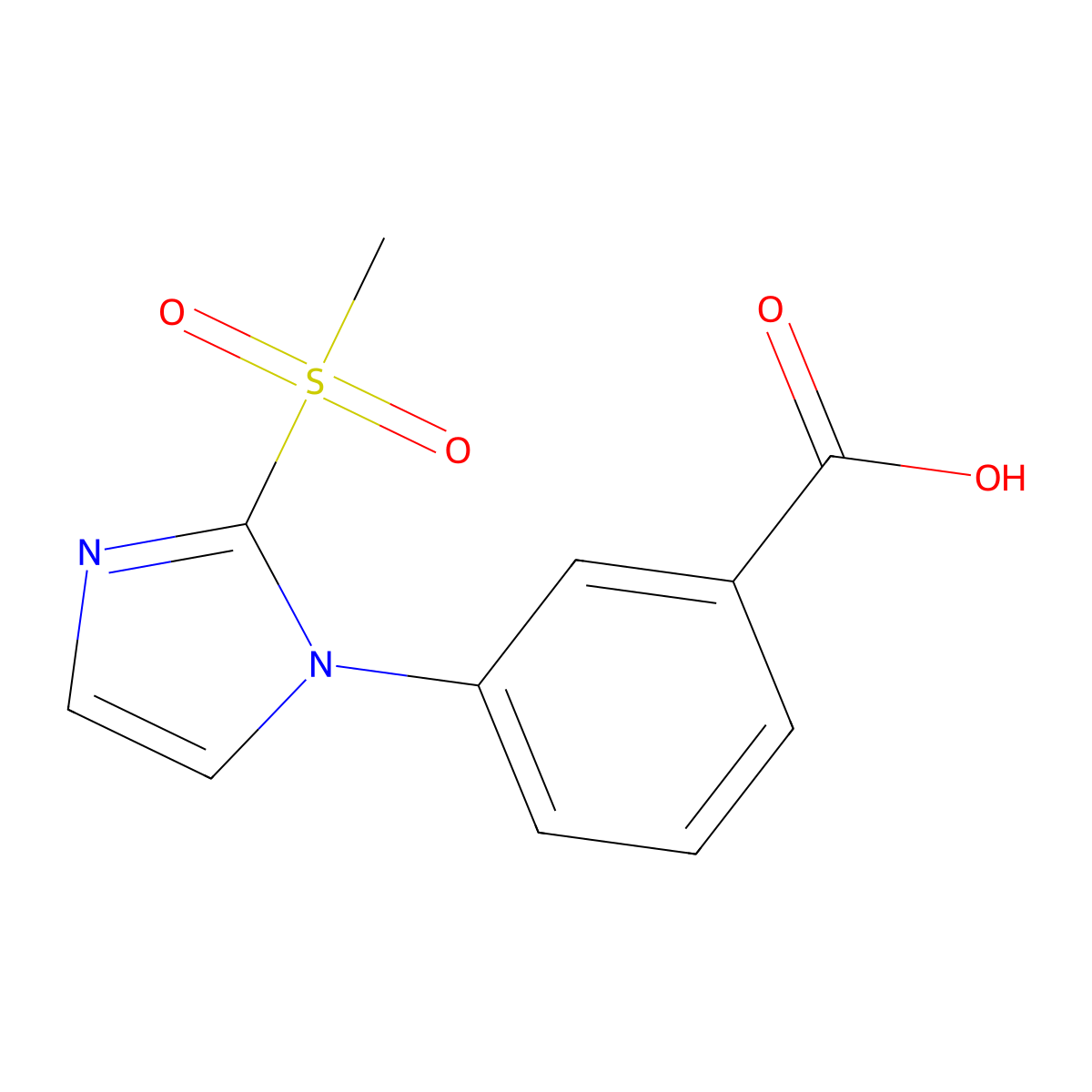 3-(2-Methanesulfonyl-imidazol-1-yl)-benzoic acid molecular structure, CAS 2185840-27-9
