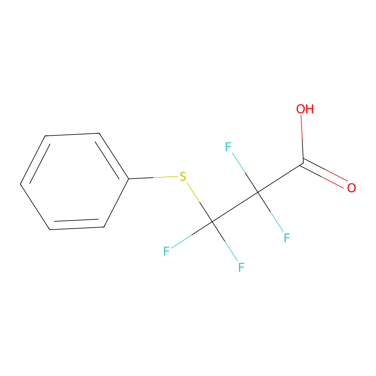 2,2,3,3-Tetrafluoro-3-(phenylthio)propanoic acid molecular structure, CAS 2185840-31-5