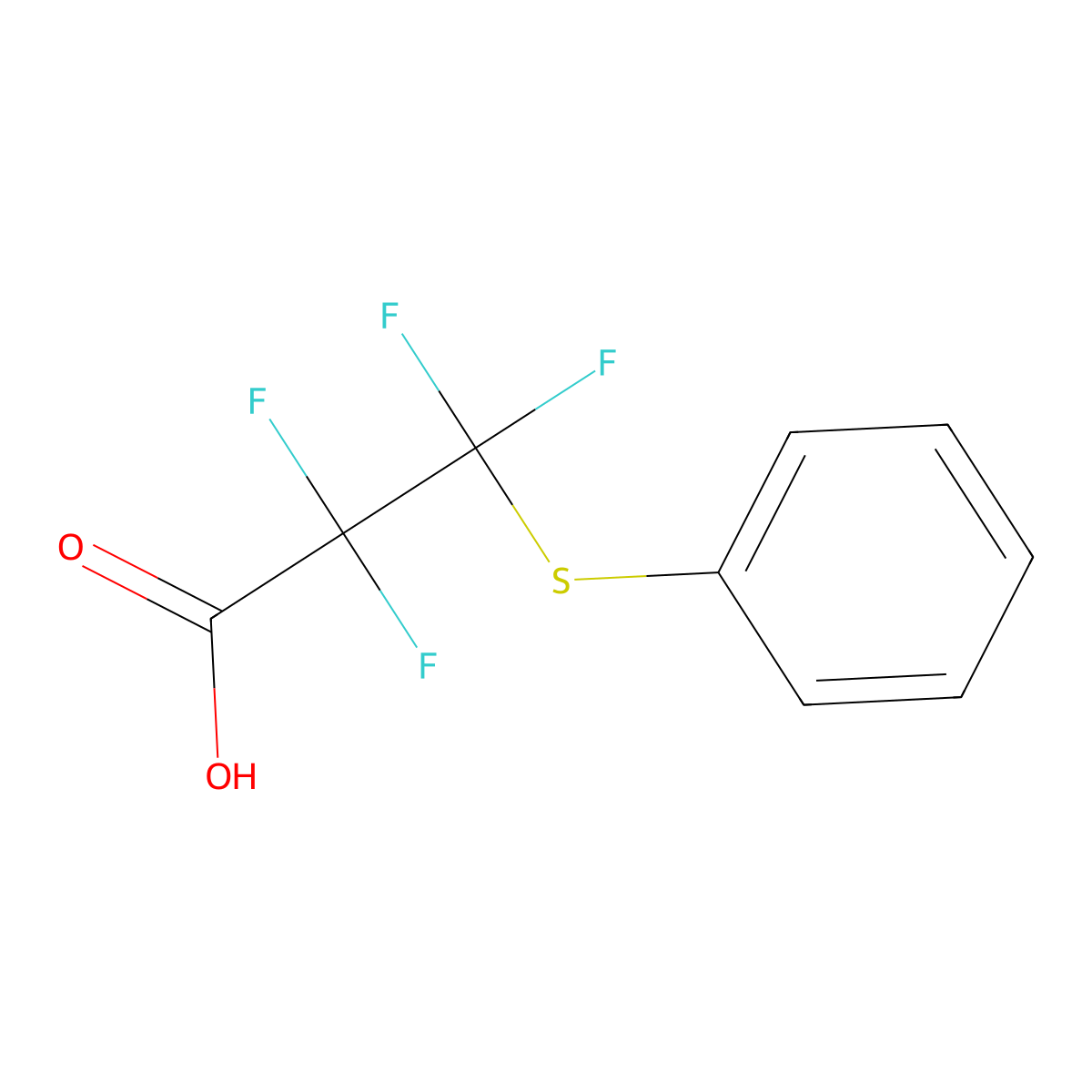 2,2,3,3-Tetrafluoro-3-(phenylthio)propanoic acid molecular structure, CAS 2185840-31-5