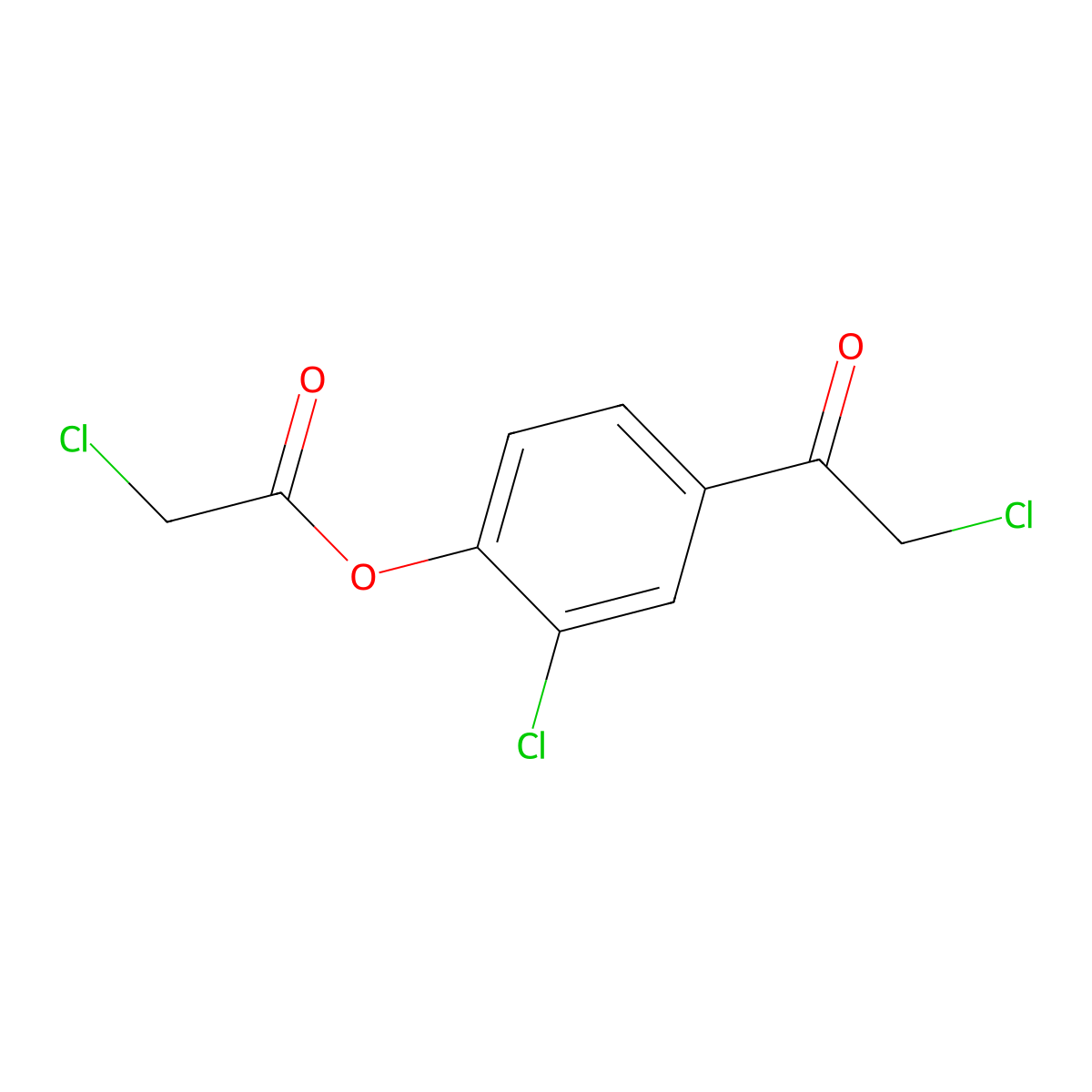 2-Chloro-4-(chloroacetyl)phenyl chloroacetate molecular structure, CAS 2185840-32-6