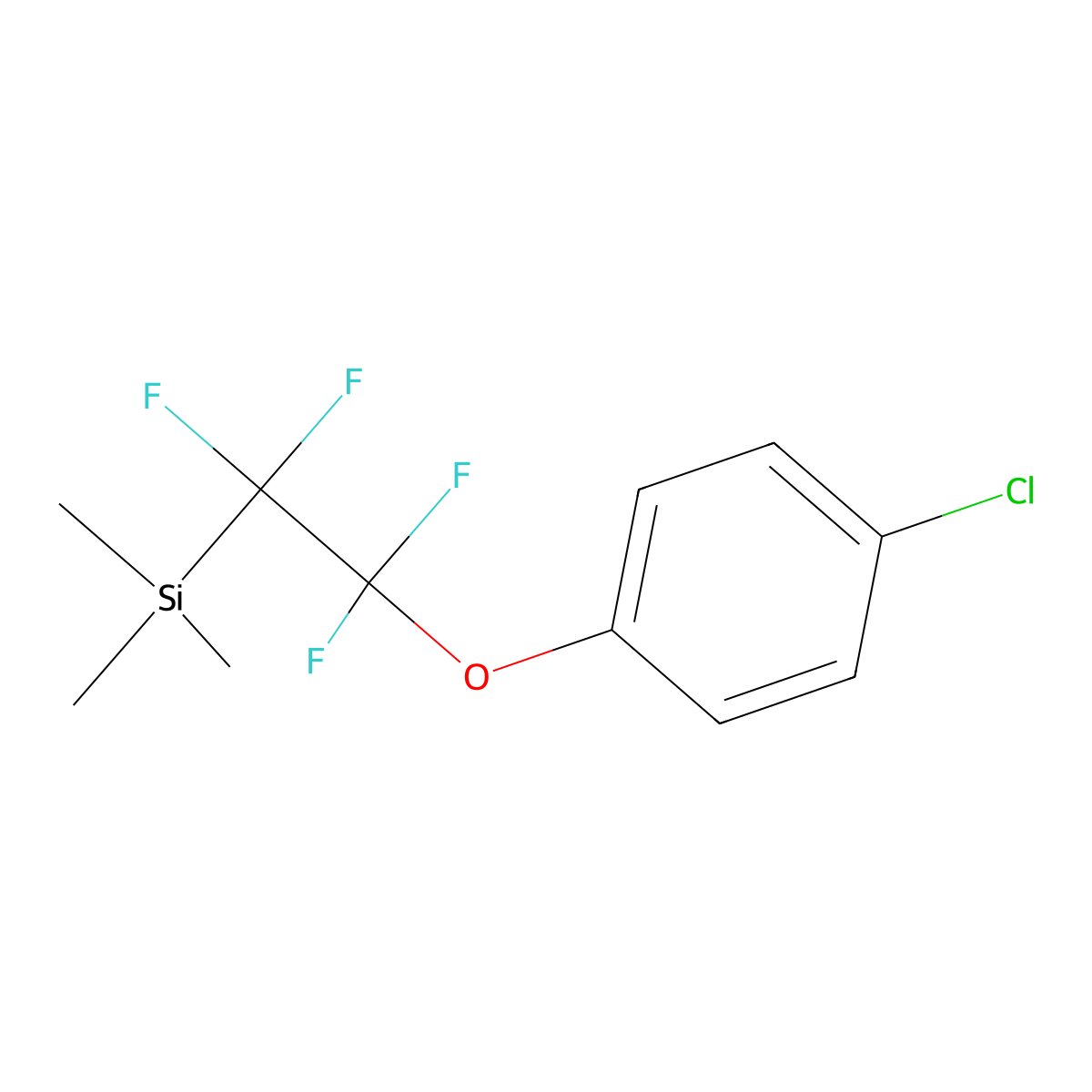(2-(4-Chlorophenoxy)-1,1,2,2-tetrafluoroethyl)trimethylsilane molecular structure, CAS 2185840-33-7