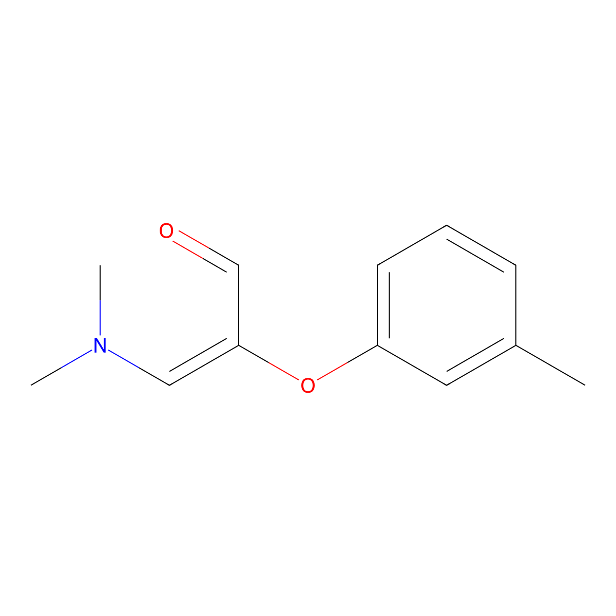 (E)-3-(dimethylamino)-2-(m-tolyloxy)acrylaldehyde molecular structure, CAS 2185841-96-5