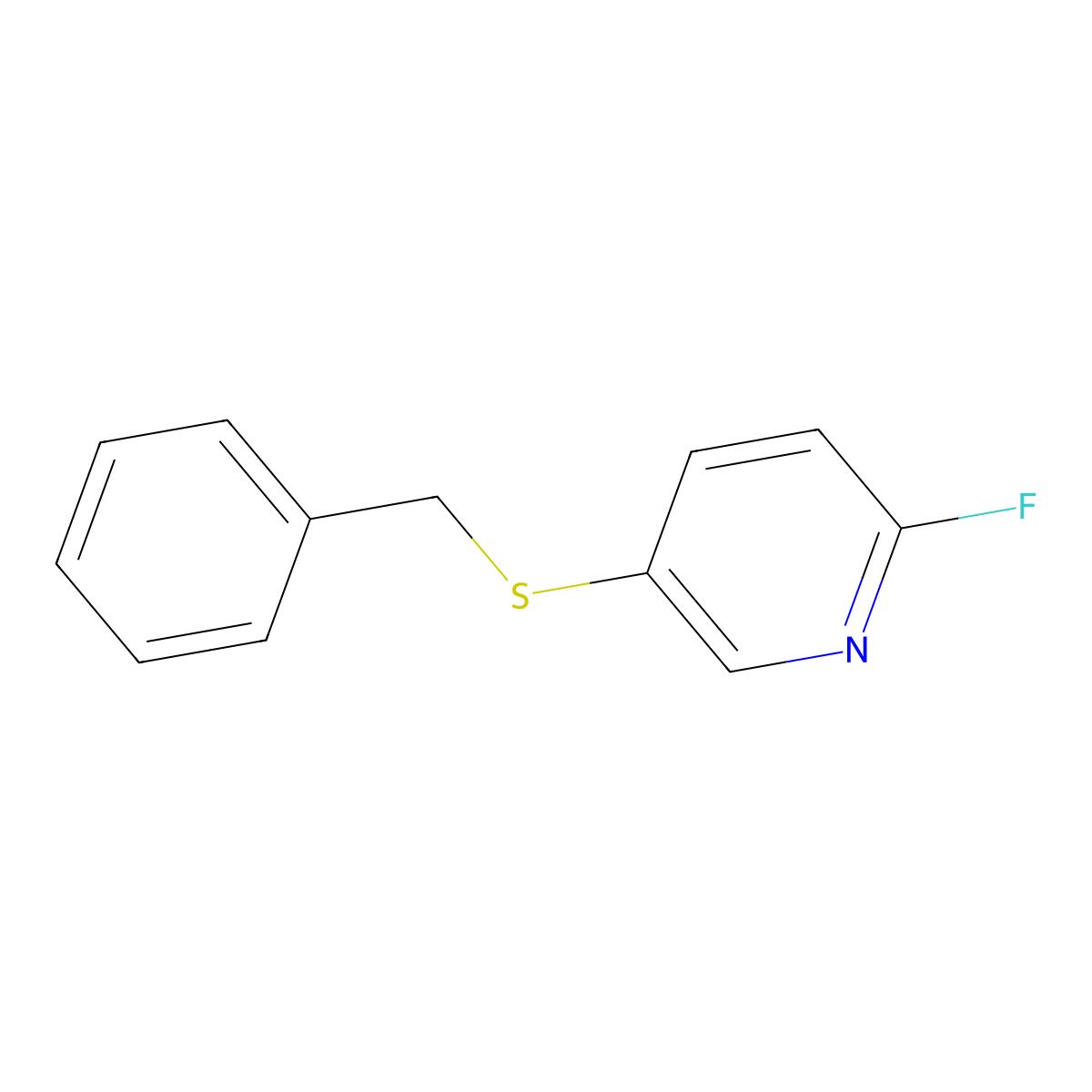 5-(Benzylsulfanyl)-2-fluoropyridine molecular structure, CAS 2185842-21-9