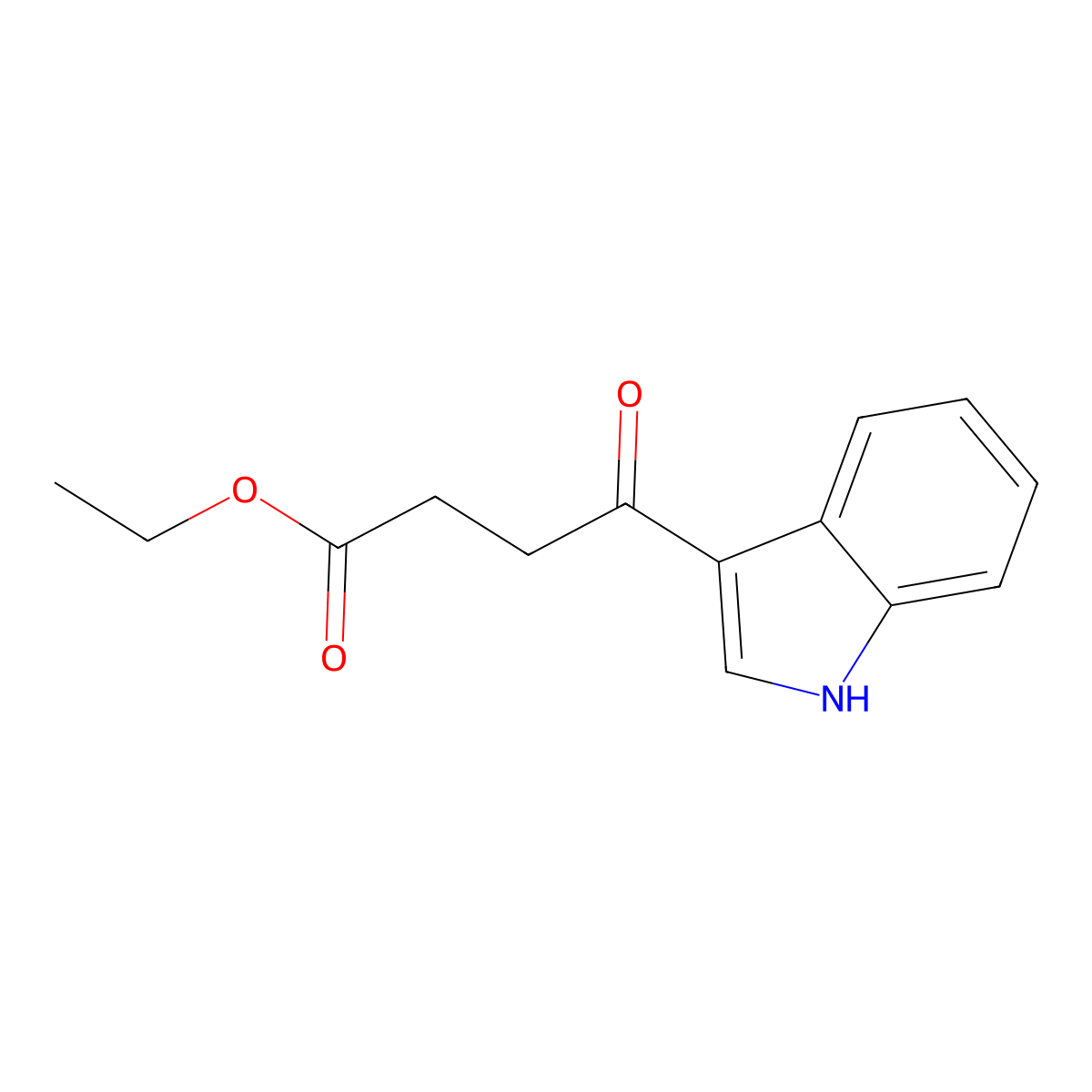 ethyl 4-(1H-indol-3-yl)-4-oxobutanoate molecular structure, CAS 21859-98-3