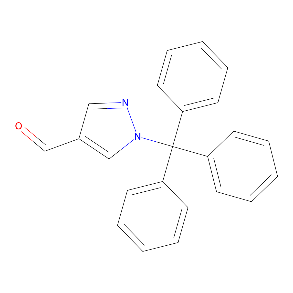1-Trityl-1H-pyrazole-4-carbaldehyde molecular structure, CAS 218594-00-4