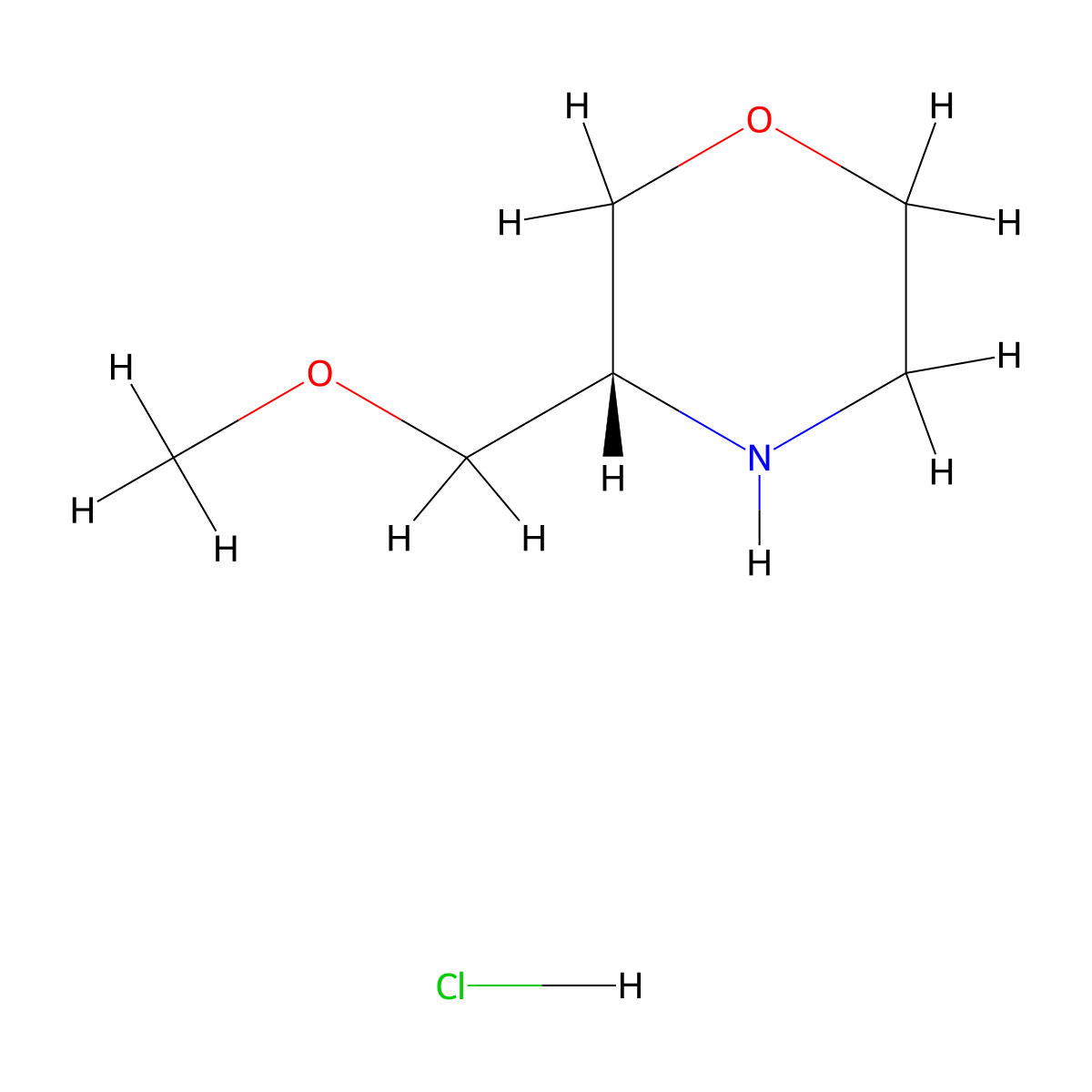 (3R)-3-(Methoxymethyl)morpholine--hydrogen chloride (1/1) molecular structure, CAS 218594-74-2