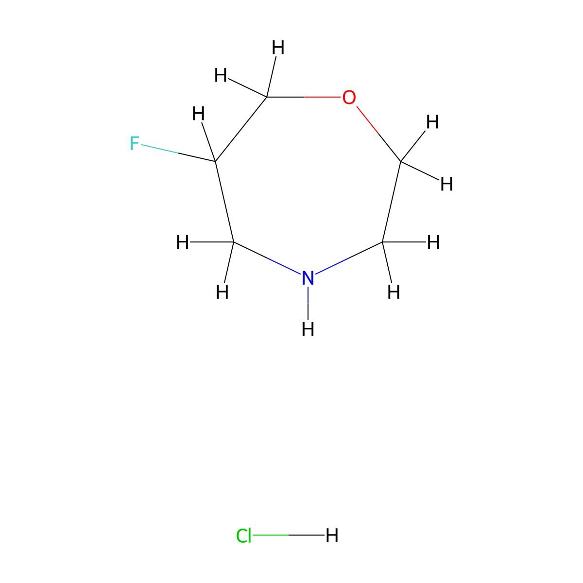 6-Fluoro-1,4-oxazepane hydrochloride molecular structure, CAS 218594-82-2