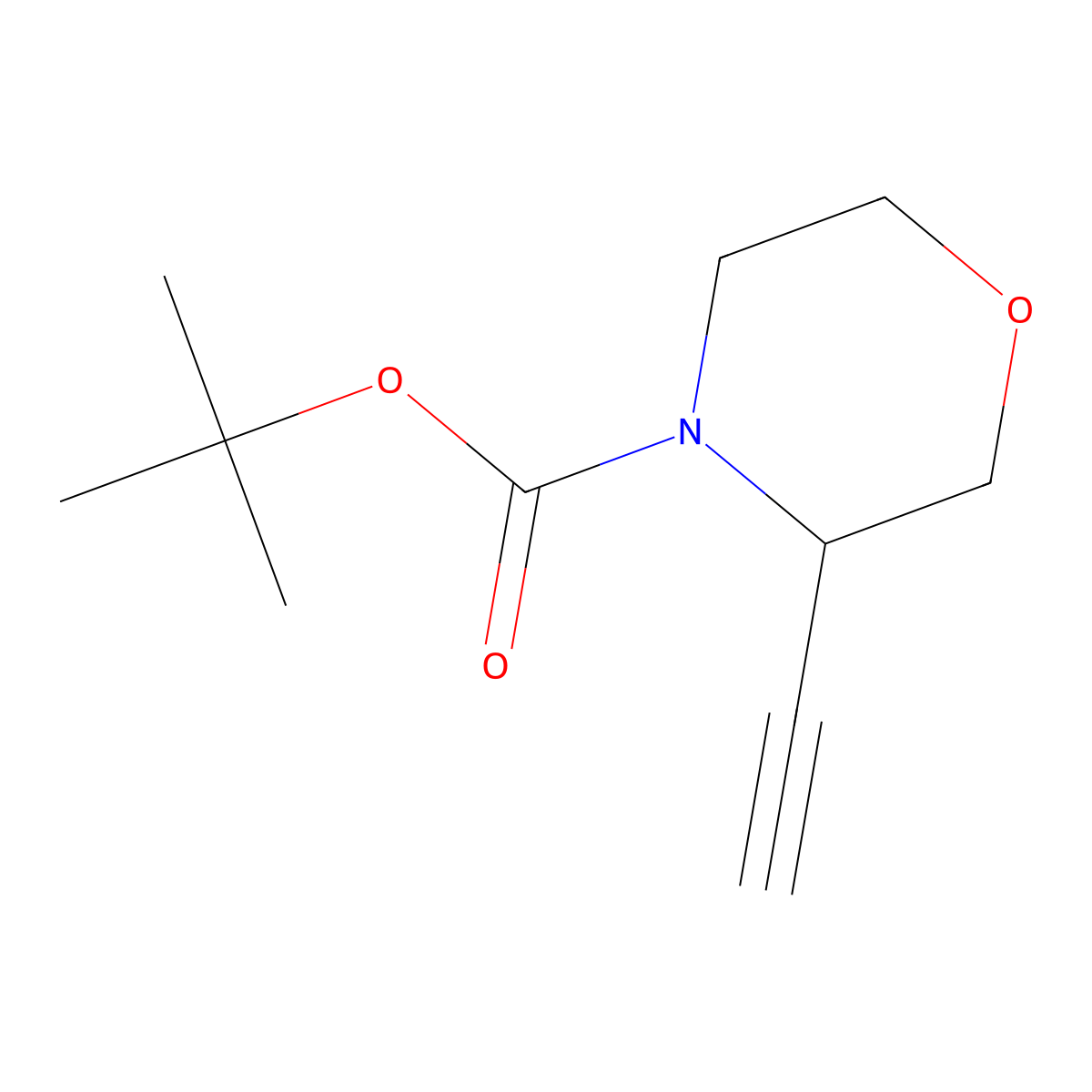 Tert-butyl (R)-3-ethynylmorpholine-4-carboxylate molecular structure, CAS 218594-83-3