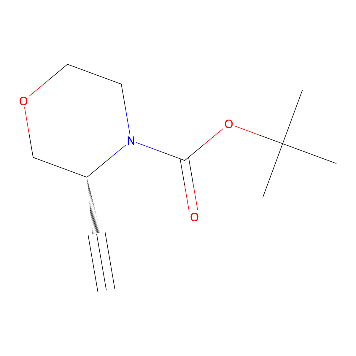 Tert-butyl (R)-3-ethynylmorpholine-4-carboxylate molecular structure, CAS 218594-83-3