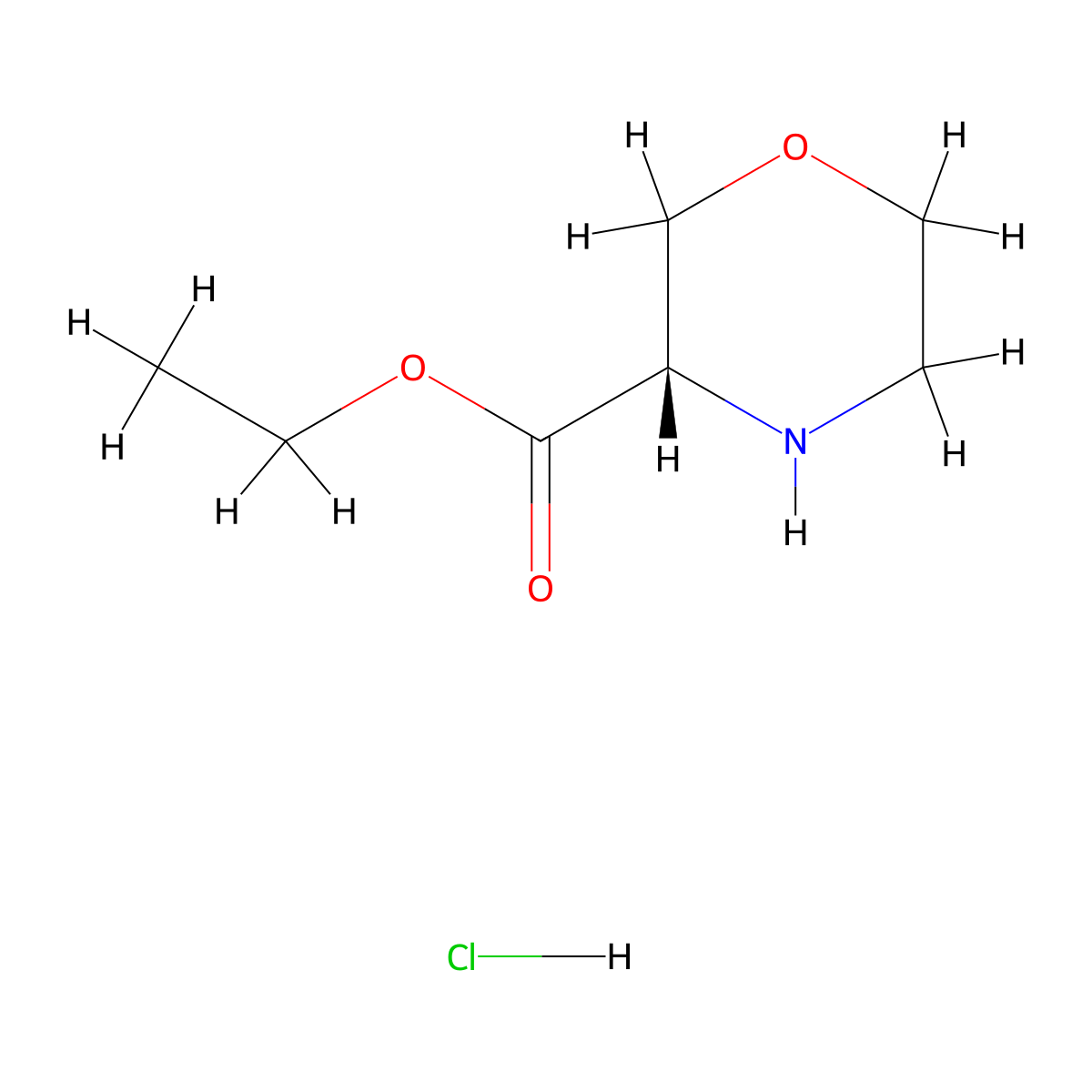 (S)-ethyl morpholine-3-carboxylate hydrochloride molecular structure, CAS 218594-84-4