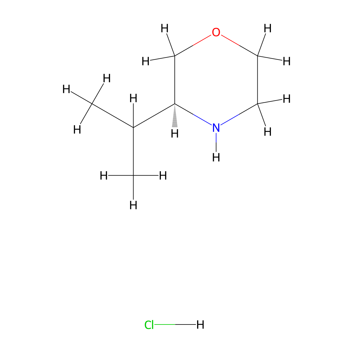(3S)-3-(propan-2-yl)morpholine hydrochloride molecular structure, CAS 218595-15-4
