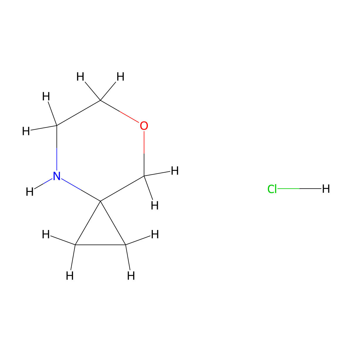 7-Oxa-4-azaspiro[2.5]octane hydrochloride molecular structure, CAS 218595-22-3