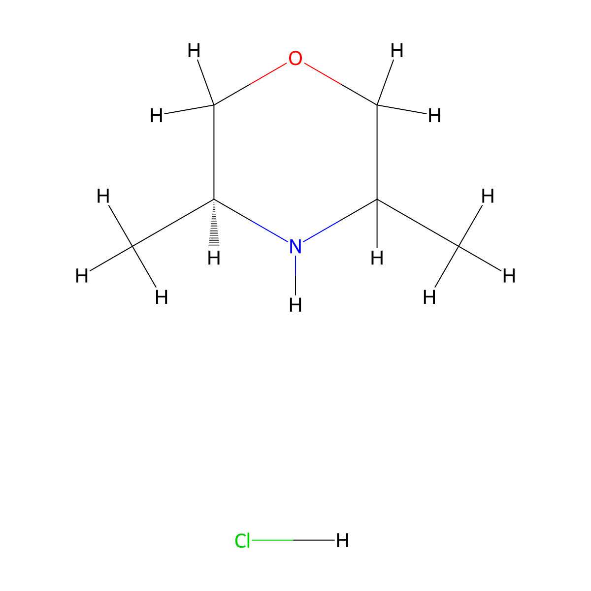 (3S)-3,5-dimethylmorpholine hydrochloride molecular structure, CAS 218595-23-4