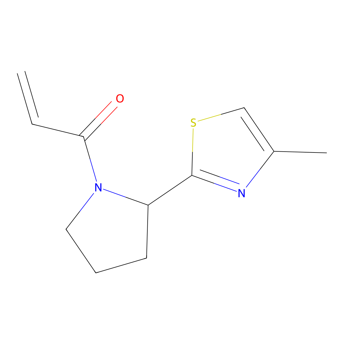 1-[2-(4-Methyl-1,3-thiazol-2-yl)pyrrolidin-1-yl]prop-2-en-1-one molecular structure, CAS 2185981-18-2