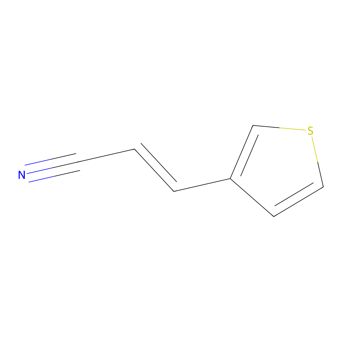 (E)-3-(Thiophen-3-yl)acrylonitrile molecular structure, CAS 21860-90-2
