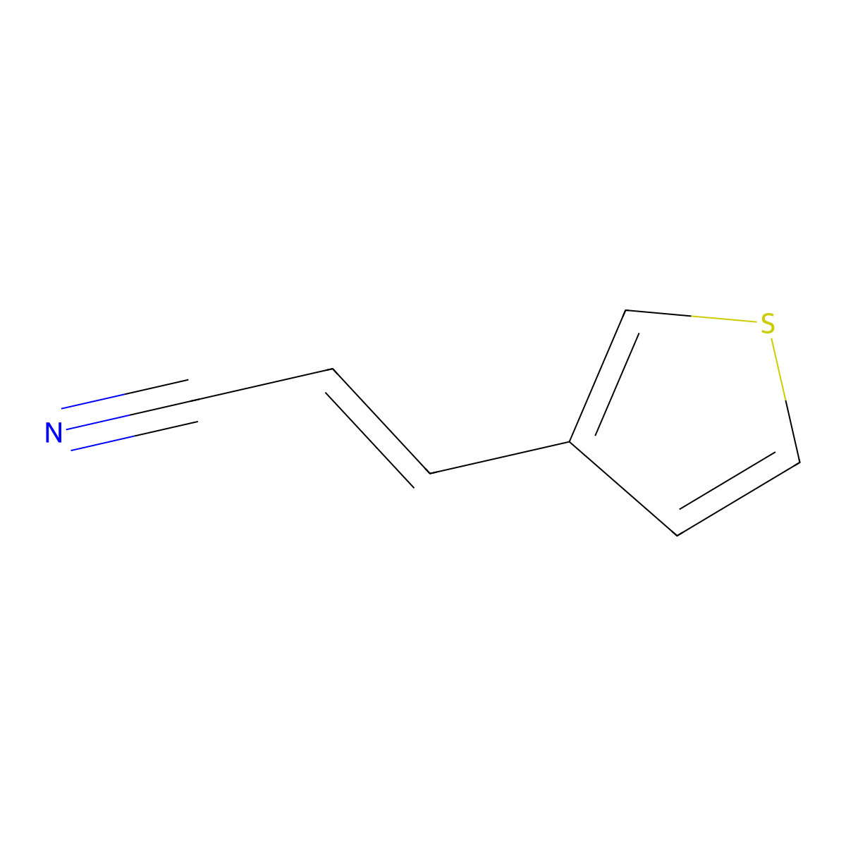 (E)-3-(Thiophen-3-yl)acrylonitrile molecular structure, CAS 21860-90-2