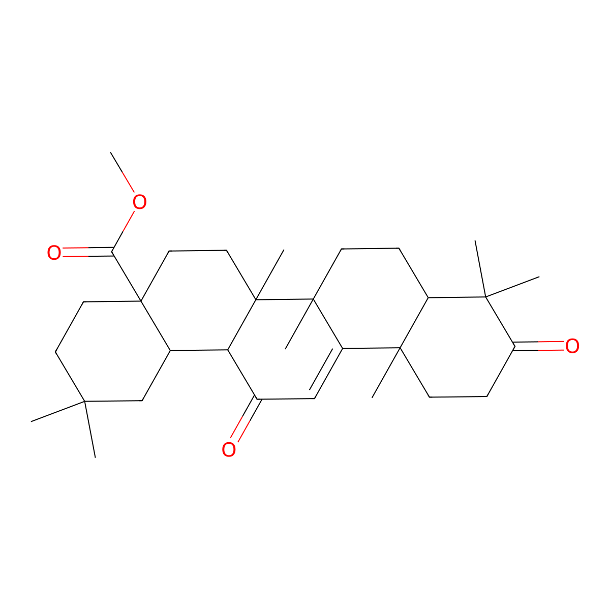 Methyl (5xi,18alpha)-3,12-dioxoolean-9(11)-en-28-oate molecular structure, CAS 218600-50-1