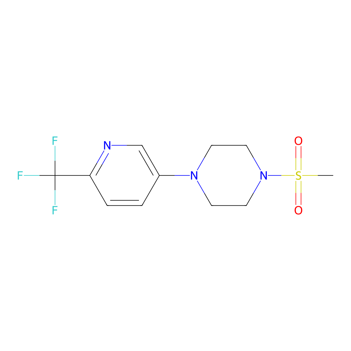 1-Methanesulfonyl-4-[6-(trifluoromethyl)pyridin-3-yl]piperazine molecular structure, CAS 2186078-99-7