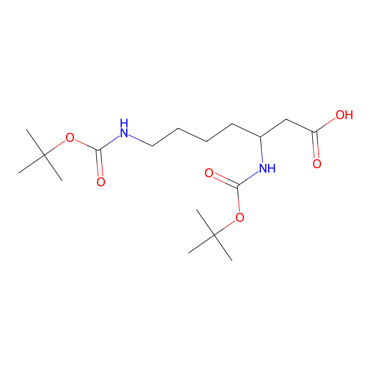 (3S)-3,7-bis((((tert-butoxy)carbonyl)amino))heptanoic acid molecular structure, CAS 218608-88-9