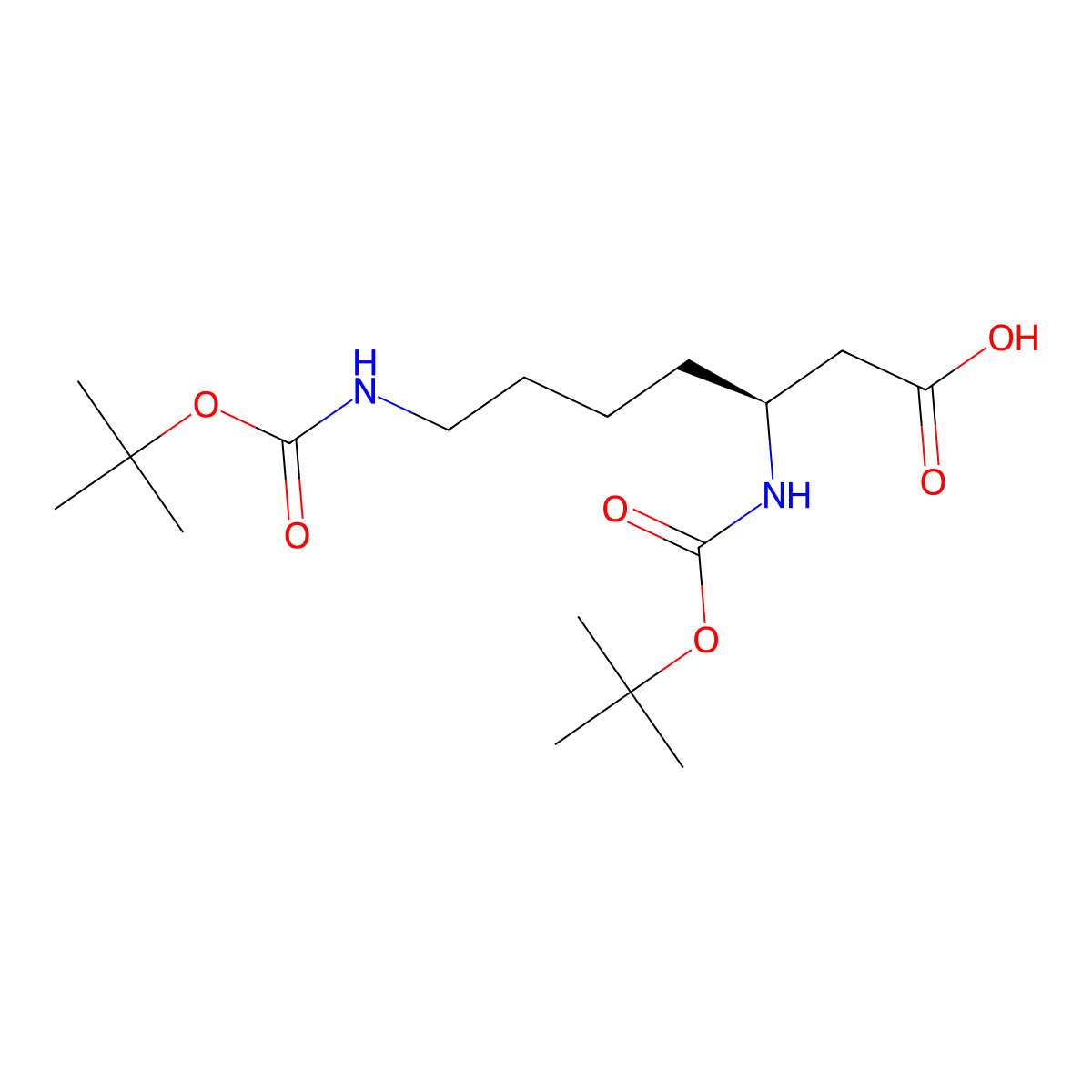 (3S)-3,7-bis((((tert-butoxy)carbonyl)amino))heptanoic acid molecular structure, CAS 218608-88-9