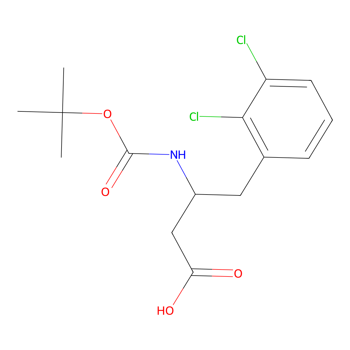 (R)-3-(Boc-amino)-4-(2,3-dichlorophenyl)butanoic acid molecular structure, CAS 218608-90-3