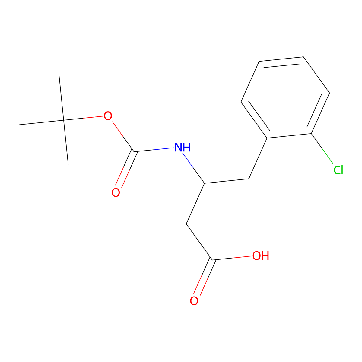 Boc-(R)-3-Amino-4-(2-chloro-phenyl)-butyric acid molecular structure, CAS 218608-93-6