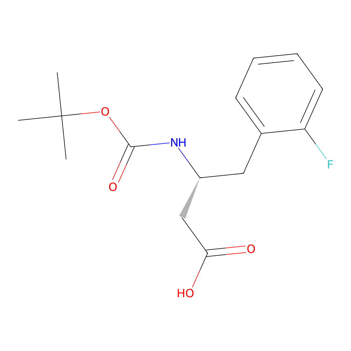 (3R)-3-(((tert-butoxy)carbonyl)amino)-4-(2-fluorophenyl)butanoic acid molecular structure, CAS 218608-98-1