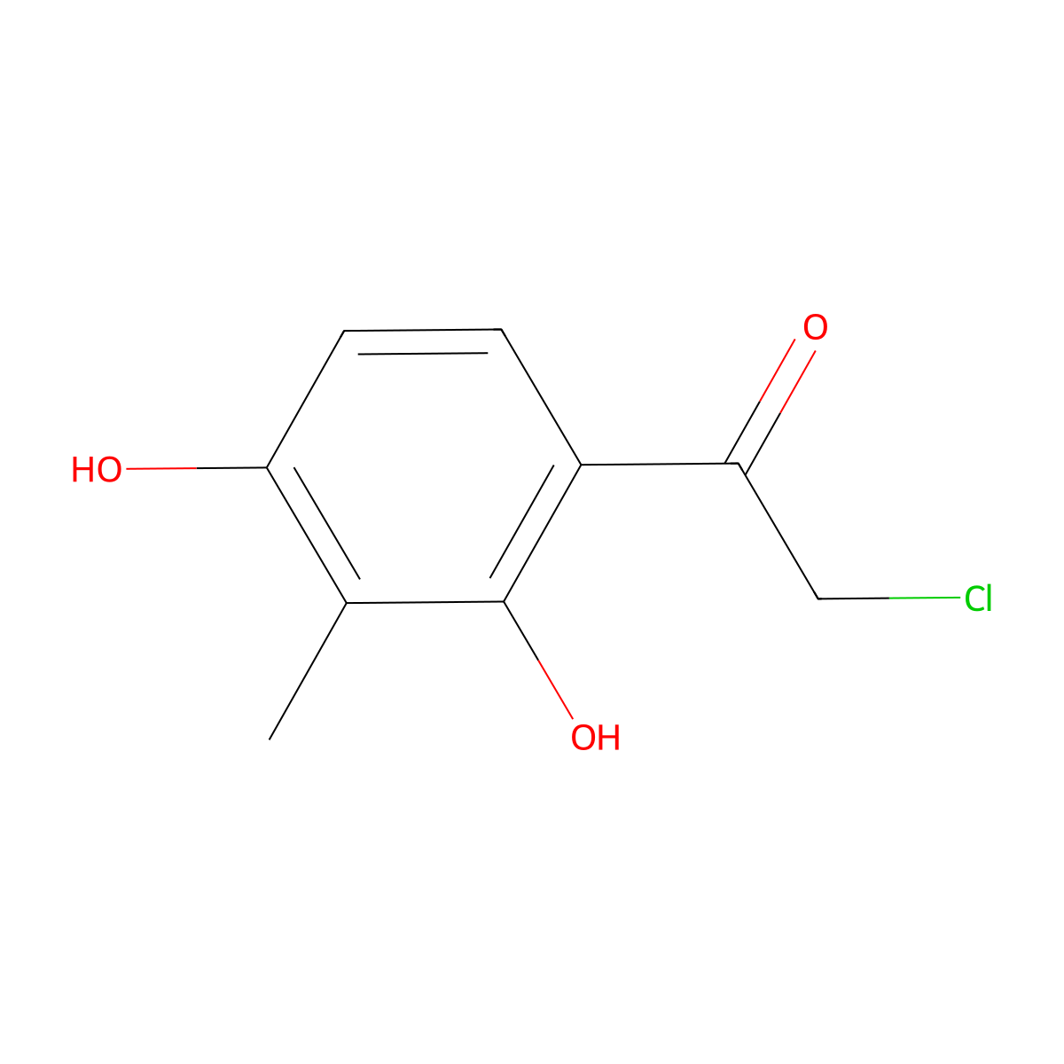 2-Chloro-1-(2,4-dihydroxy-3-methylphenyl)ethanone molecular structure, CAS 21861-21-2