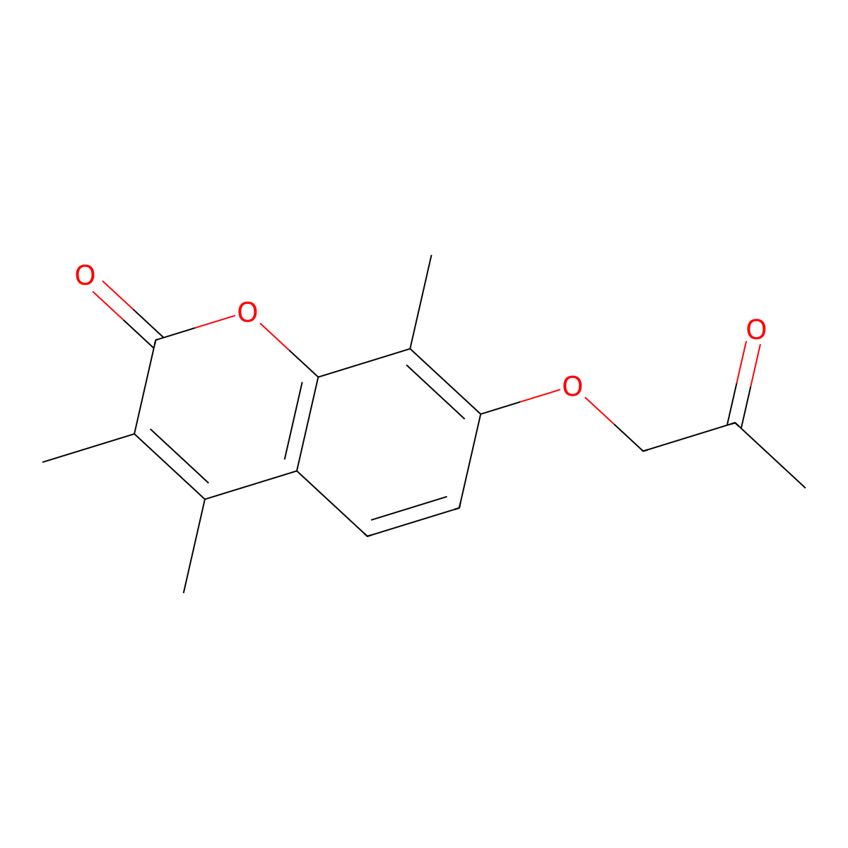 3,4,8-trimethyl-7-(2-oxopropoxy)-2H-chromen-2-one molecular structure, CAS 21861-39-2