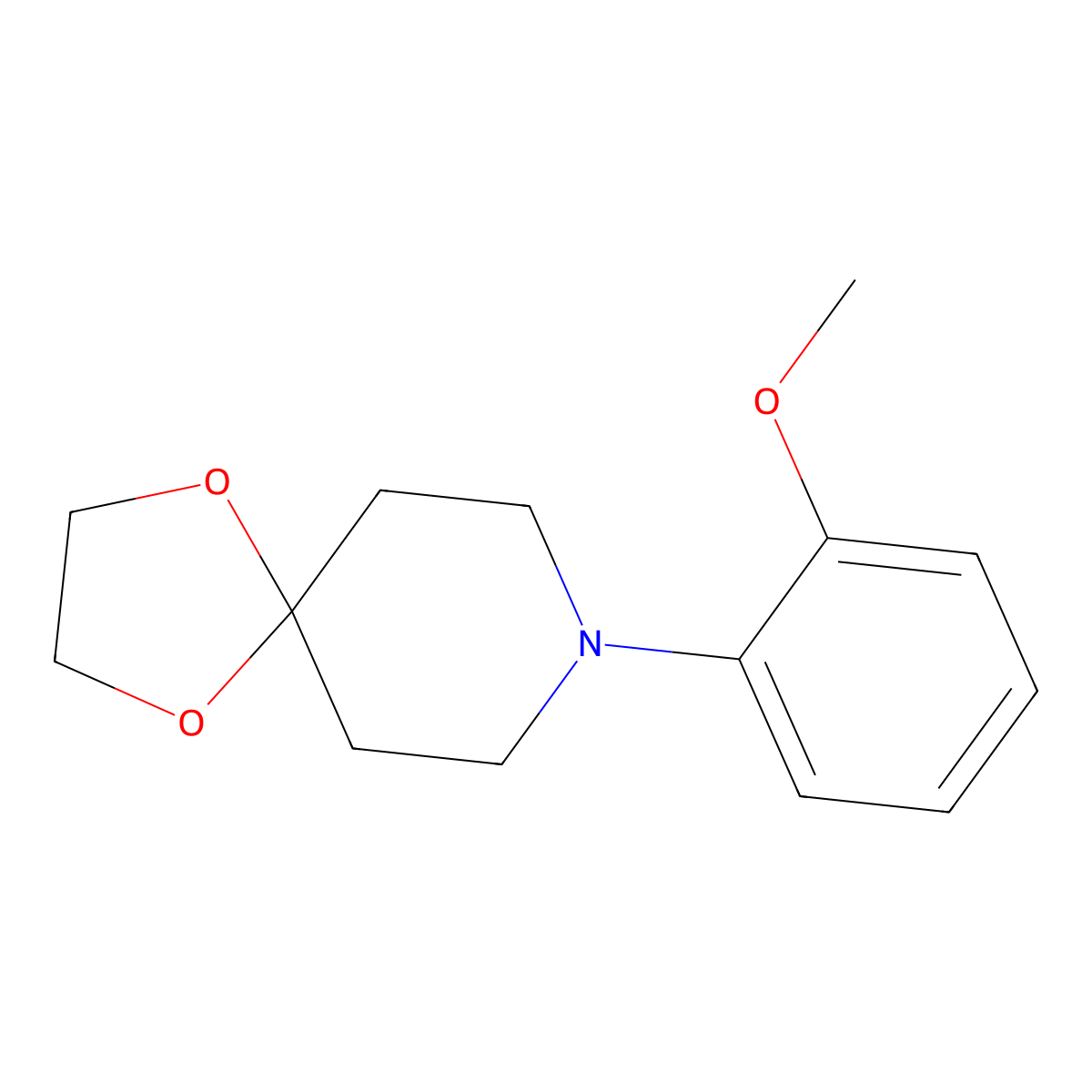 8-(2-Methoxyphenyl)-1,4-dioxa-8-azaspiro[4.5]decane molecular structure, CAS 218610-30-1
