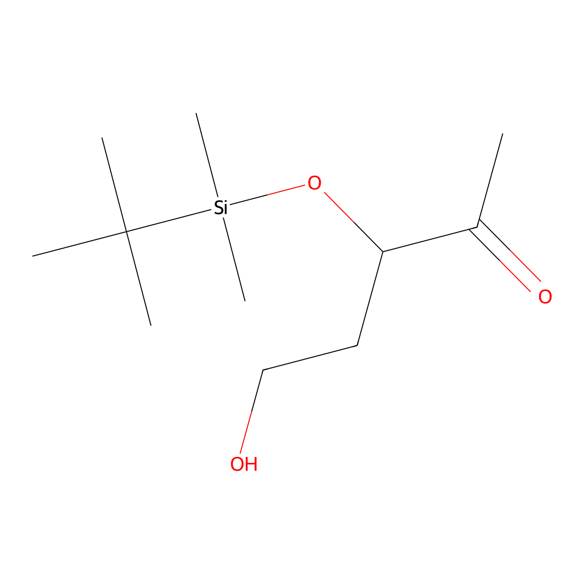 (-)-(3S)-3-{[tert-Butyl(dimethyl)silyl]oxy}-5-hydroxypentan-2-one molecular structure, CAS 218615-21-5