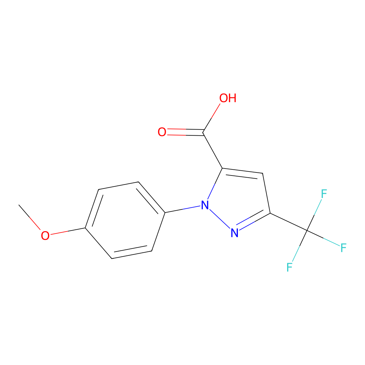 1-(4-Methoxyphenyl)-3-(trifluoromethyl)-1H-pyrazole-5-carboxylic acid molecular structure, CAS 218631-48-2