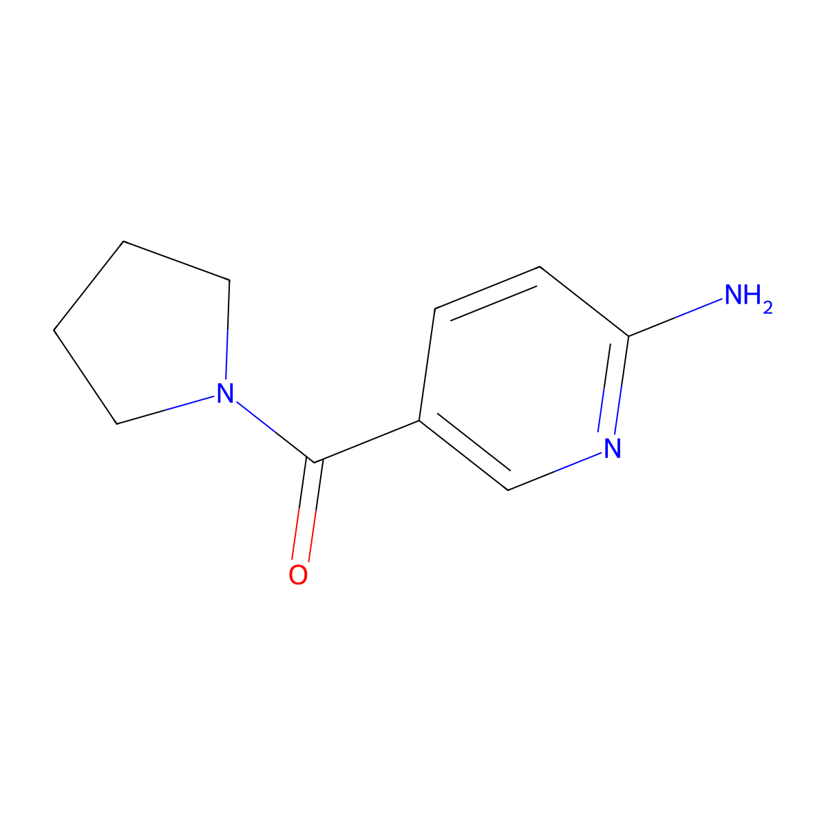 (6-Aminopyridin-3-yl)(pyrrolidin-1-yl)methanone molecular structure, CAS 218631-50-6