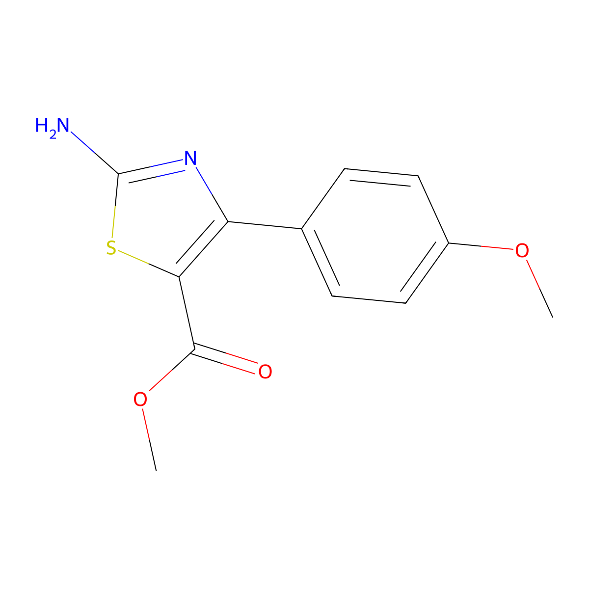 Methyl 2-amino-4-(4-methoxyphenyl)thiazole-5-carboxylate molecular structure, CAS 218631-55-1