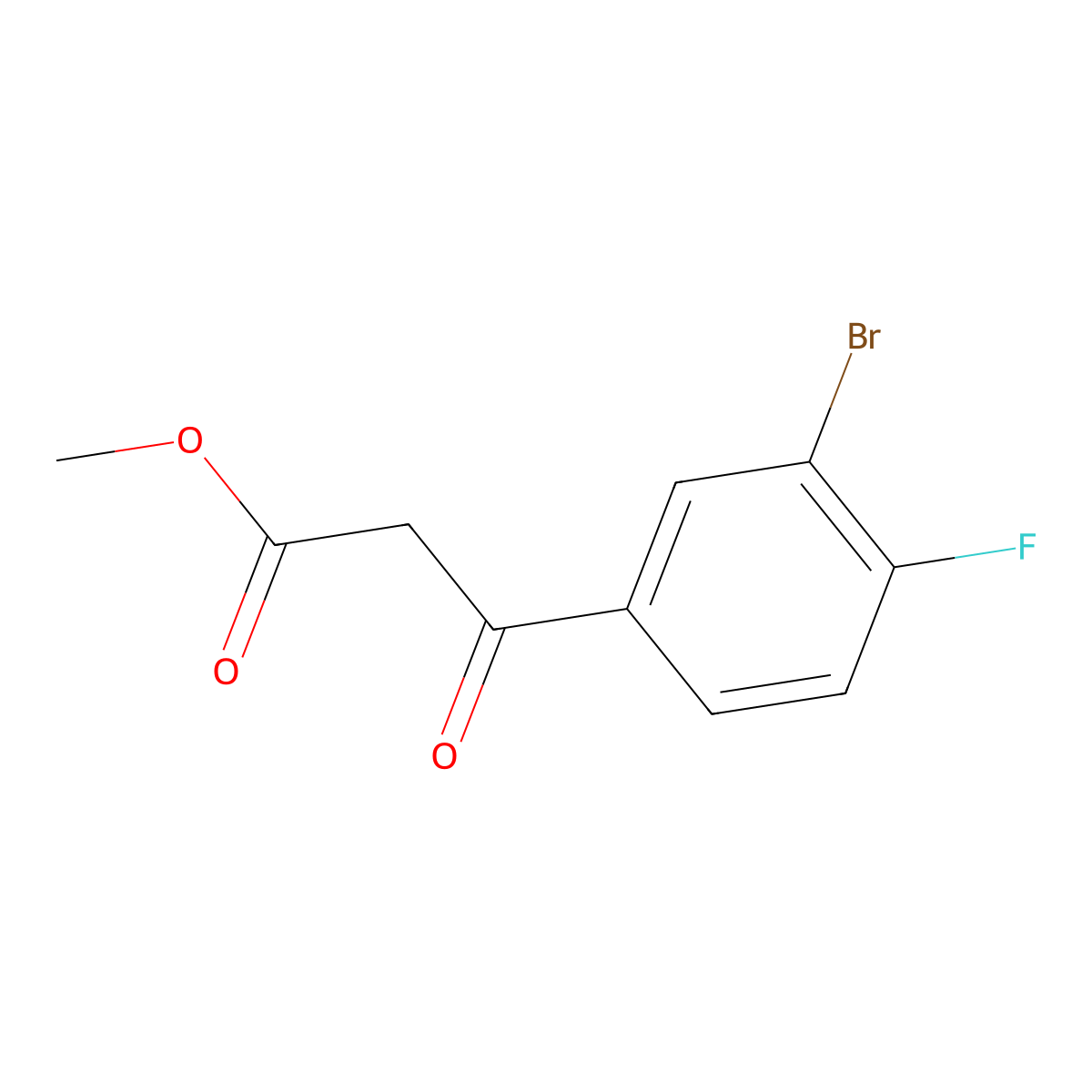 Methyl 3-(3-bromo-4-fluorophenyl)-3-oxopropanoate molecular structure, CAS 218631-68-6