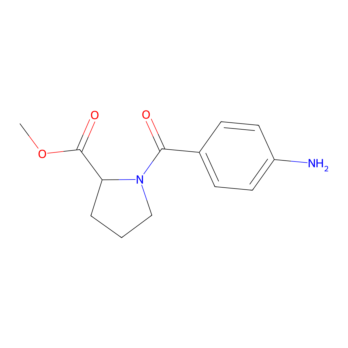 Methyl 1-(4-aminobenzoyl)pyrrolidine-2-carboxylate molecular structure, CAS 218631-88-0