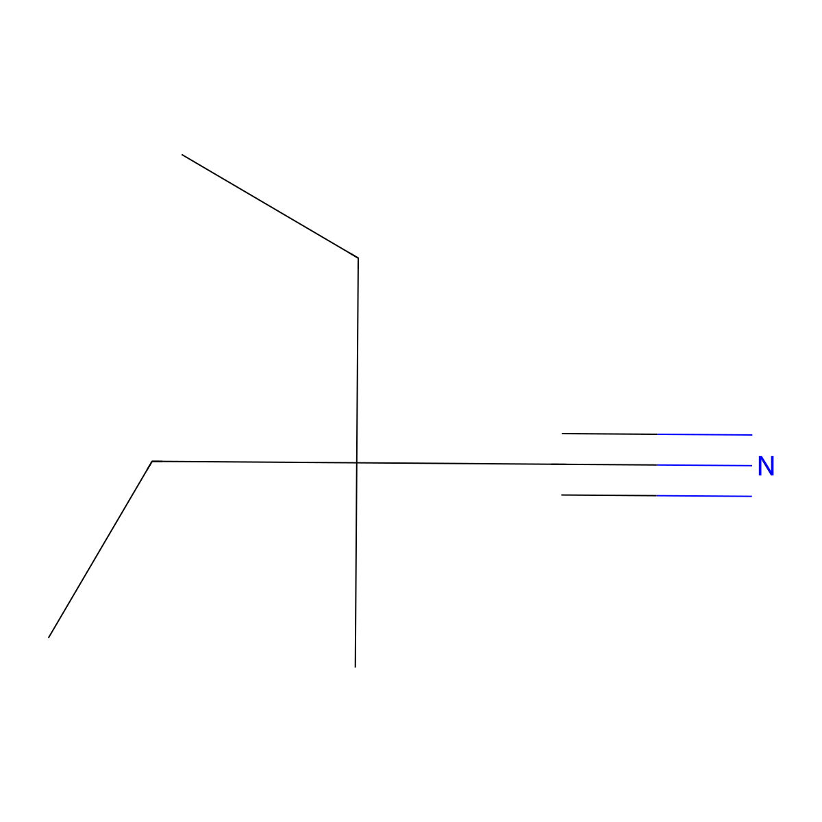 2-Ethyl-2-methylbutanenitrile molecular structure, CAS 21864-76-6