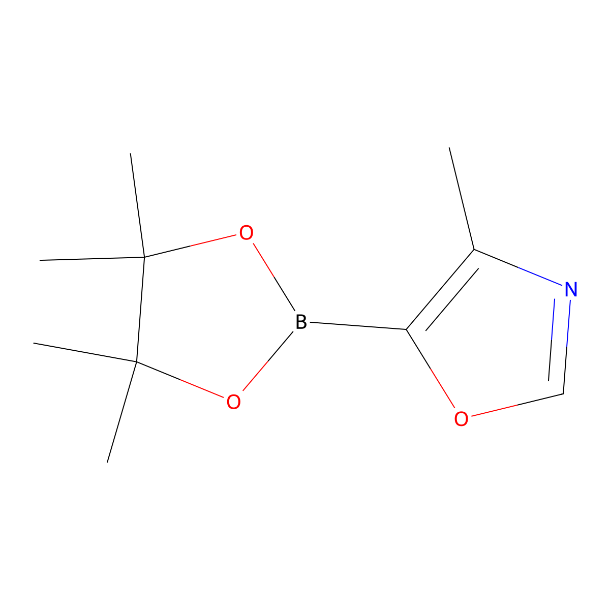 4-Methyl-5-(4,4,5,5-tetramethyl-1,3,2-dioxaborolan-2-yl)oxazole molecular structure, CAS 2186640-06-0