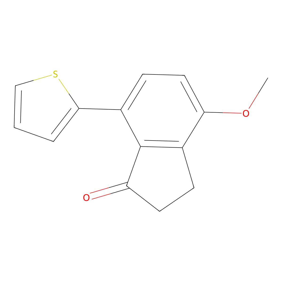 4-Methoxy-7-(thiophen-2-yl)-2,3-dihydro-1H-inden-1-one molecular structure, CAS 2186640-94-6