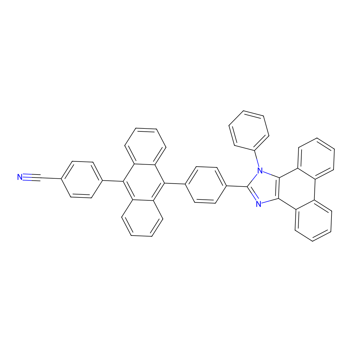 4-[10-[4-(3-Phenylphenanthro[9,10-d]imidazol-2-yl)phenyl]anthracen-9-yl]benzonitrile molecular structure, CAS 2186679-41-2