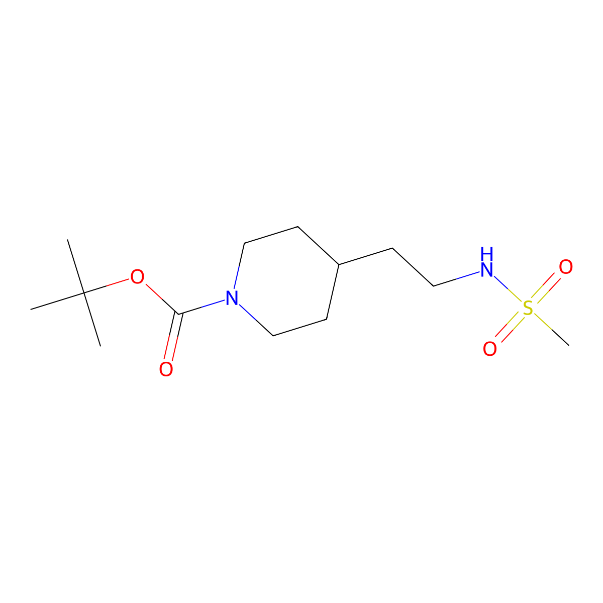 tert-Butyl 4-(2-methanesulfonamidoethyl)piperidine-1-carboxylate molecular structure, CAS 2186685-61-8